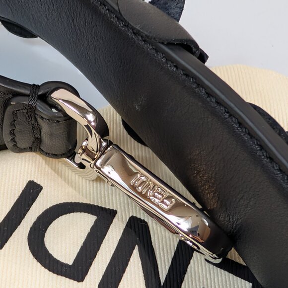 Fendi Black Baguette Trunk Mini in FF Jacquard Canvas with Upgraded Strap - Picture 15 of 16